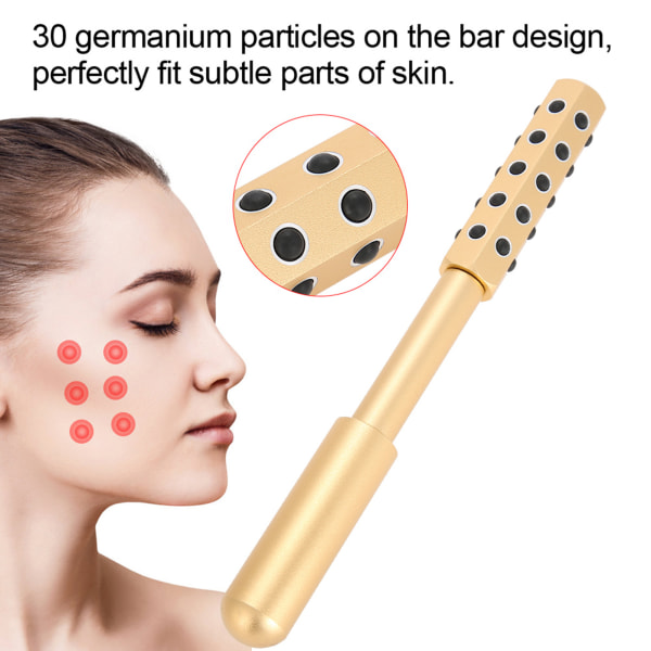 Germanium Partiklar Ansikte Anti Wrinkle Energy Beauty Stick Fatigue Relief Massager Guld