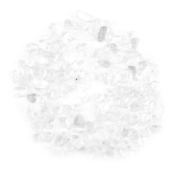 Tumlade stenflis krossade naturliga kristallkvartsbitar (vita)