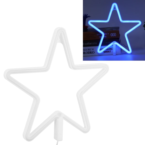 Star Shape LED-ljus Neonskylt Neonljus för födelsedagsfest Vardagsrum USB/Batteridriven Blå