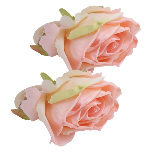 2st Nyhet träservettspänne konstgjord blommig servettring för festivalbordsdekoration Rosa