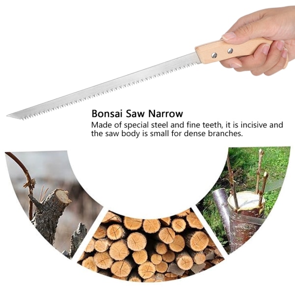 Bonsai såg trädsåg smal 325 mm smal blad trädsåg handsåg liten tand såg Trädgårdsverktyg