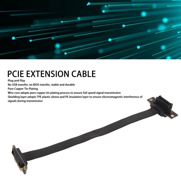 PCIE 3.0 1X förlängningskabel Dubbel 90 graders rät vinkel PCIE 3.0 1X Riser Card Adapter Ribbon Extender 20cm / 7.9in