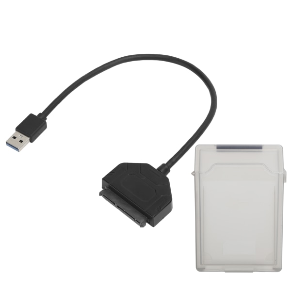 2.5in SATA USB 3.0 Adapter SSD HDD Hårddiskkabel Datortillbehör Skyddsbox (grå)