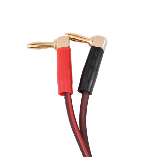 HI-FI ren koppar högtalarkabel rät vinkel L-typ Bananpluggar Linjetråd Röd &amp; Svart 1 meter