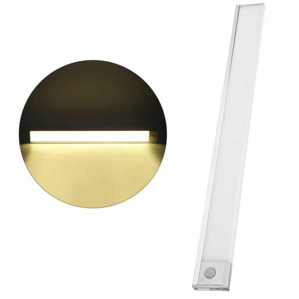 LED Rörelsesensor Closet Light USB Uppladdningsbar för kökstrappa Hall under bänkbelysning Naturligt ljus