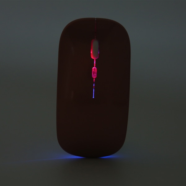 2,4G trådlös mus Ultratunn Laddbar Mute 1600DPI Färgbakgrundsbelysning Spelmus med 2,4G-mottagare för bärbar dator Svart