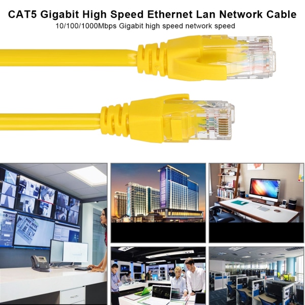 RJ45 1000M CAT5 Gigabit High Speed ​​Ethernet Lan Network Yellow Patch Kabel för dator 20m