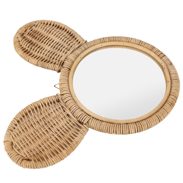 Hängande spegel högupplöst rottingspegel Vägg Dekorativ sminkspegel för badrumshotell