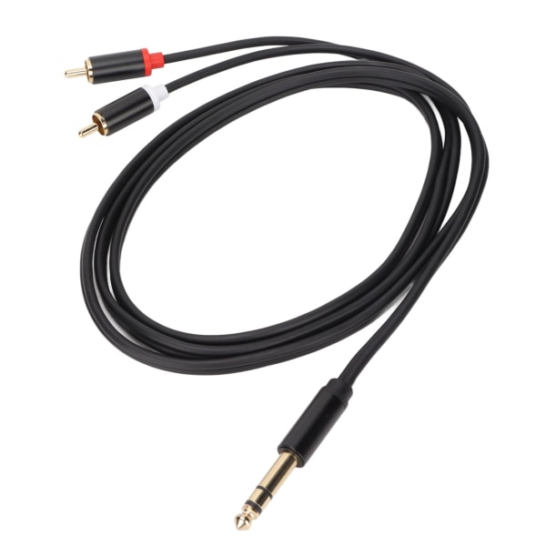 6,35 mm till 2 RCA-kabel guldpläterad serie 1/4 tum till 2 RCA-stereoljudadapter för hane Y splitter RCA-kabel1,5 m