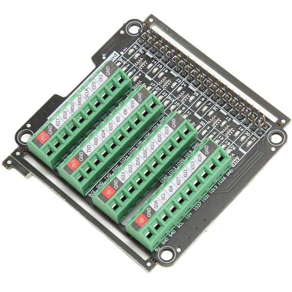 Terminalblock Breakout Board LED-ljus 3,3V 3A Plintblocksmodul för RPi A+3A+B+2B 3B 3B+4B