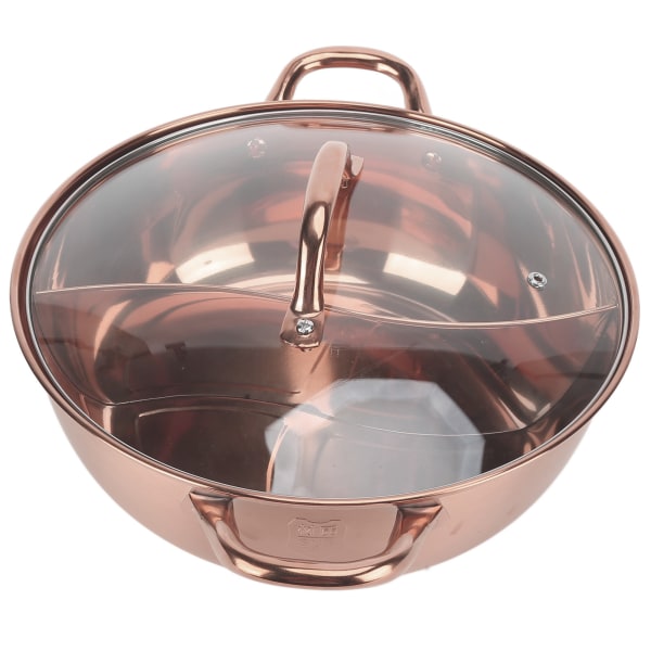 Hot Pot 30,3 cm Diameter 304 Rostfritt stål Rostfritt Separat design Mandarin Duck PotRose Gold