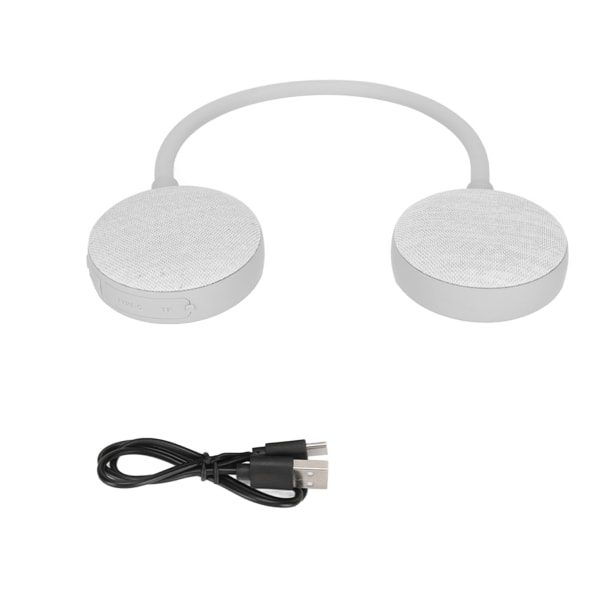 Halshögtalare Bärbar Trådlös Bärbar Stereo Handsfree Nackband Bluetooth -högtalare med mikrofon för Hemma Utomhus Grå