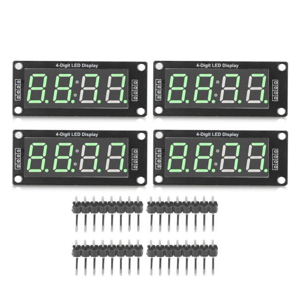 4 set 4-siffrigt digitalt rör LED-displaykort 7 segment klockmodul TM1637 0,56 tum Grön MRA041A