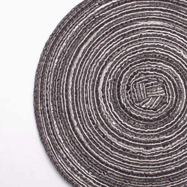 4ST Runda set skållning värmeisolerande mattor vävda dekorativa matbordsskålar matta mörkgrå diameter 30 cm / 11.8in