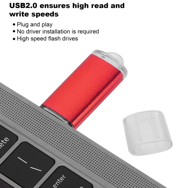 USB minne Transparent cover Röd Bärbar Memory Stick för PC Tablet2GB