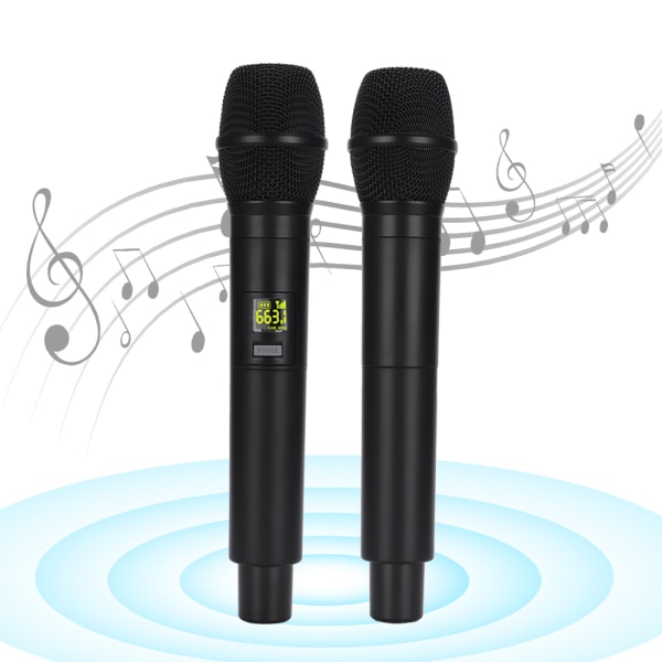 Uppladdningsbar UHF-handhållen trådlös mikrofon med stödbatteri för mini Bluetooth mottagare