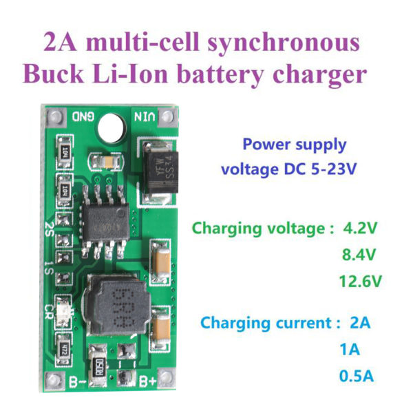 Multi Li Ion Lithium Batteriladdare för Solar Charging Portable Device (2S-05A)
