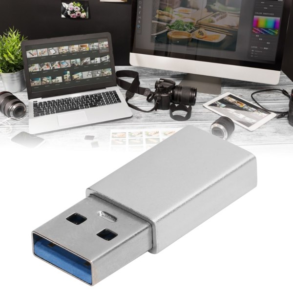 TypeC Adapter Converter Hona till USB3.0 Hane USB Snabbladdning Datortillbehör (Vit Grå)