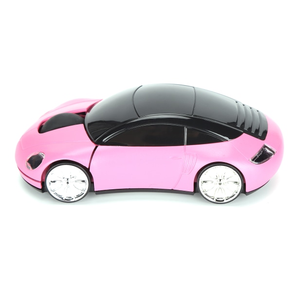 Bärbar datormus Smart bilformad bärbar 2,4G sladdlös mus med USB mottagare för kontorets bärbar dator surfplatta (rosa)