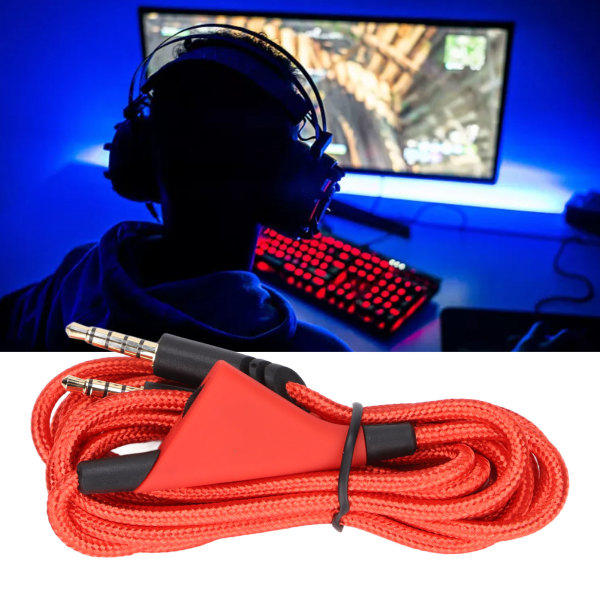 Ersättningsljudkabel Inline volymkontrollkabel och utan Inline Mute Control-sladd för Astro A10 A40TR Gaming Headset (Volymkontroll Röd)