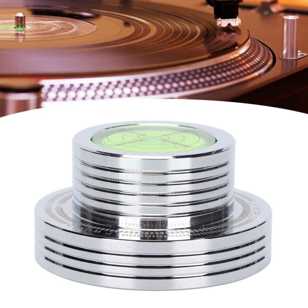 Rekordviktsstabilisator Skivtallrik skivklämma med bubbeljustering för LP skivspelare 50HzSilver
