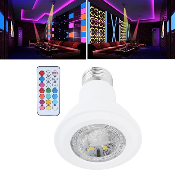 10W RGBW-spotlight med fjärrkontroll E27 färgskiftande glödlampa 85‑265V