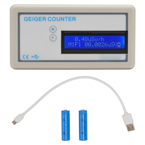 Geigerräknare Exakt känslig LCD-skärm Bärbar nukleär strålningsdetektor för marmorkakelsmycken 3,7V