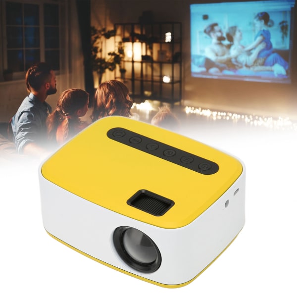 Miniprojektor LED WiFi USB -anslutning 1080P Inbyggd högtalare Bärbar projektor för Home Camping Travel 100‑240VUS Plugg 100‑240V