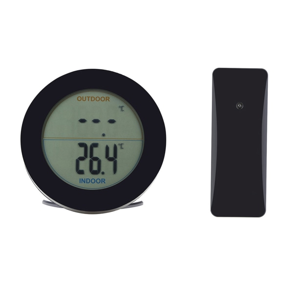 Trådlös termometer LCD-skärm inomhus utomhussensor temperatursensor inomhus utomhus svart