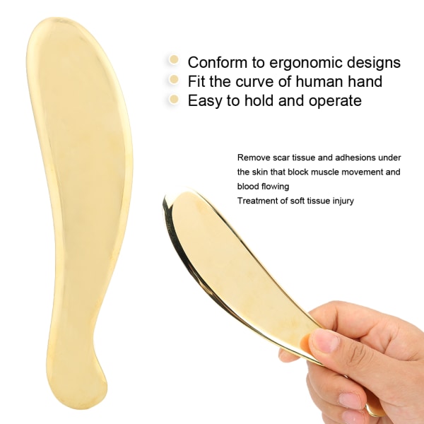 Mässing Skrapbräda Massager Fascia Akupunktsmassage Muskelsmärta Gua Sha Tool