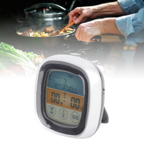 BBQ Termometer Kött Mat Matlagningssond Termometer med Timer Temperaturmätningsverktyg