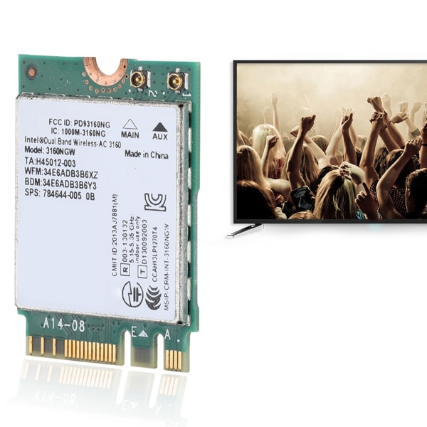 För Intel 3160AC NGW trådlöst WIFI-kort 433Mbps Bluetooth 4.0 Dual Band Network Card