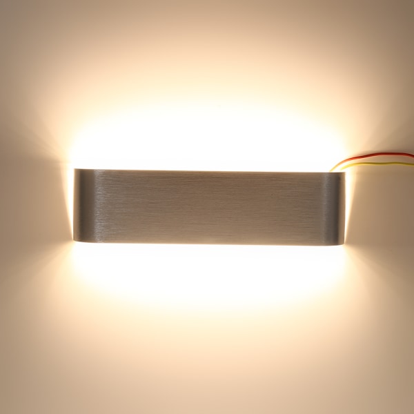 12W Modern Minimalistisk Aluminium LED Vägglampa Sängbord Hall Badrumslampa (Silver Varmvit)