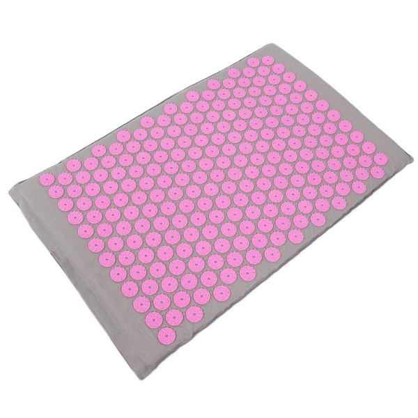 Akupunkturmassage Yogamatta Akupressurmassagedyna 68 x 42 cm (Ljusgrå rosa spänne)