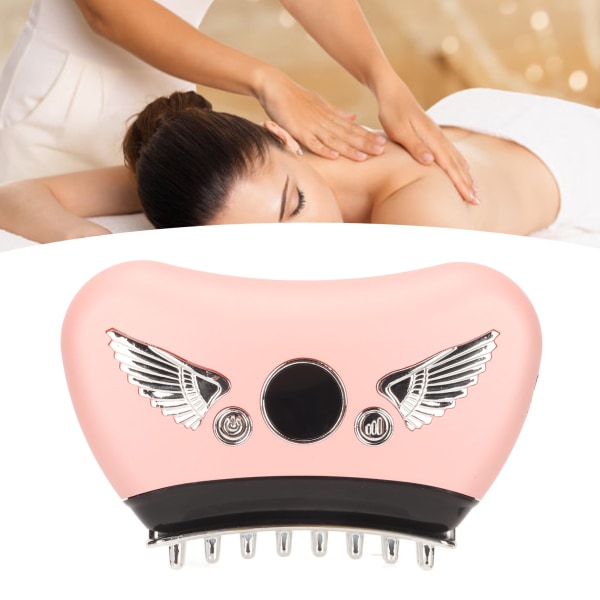 Elektrisk Gua Sha Massager 16 Vibrationsväxlar Varmkompress Hudskrapning Masseringsborste Rosa