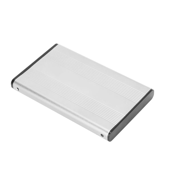 Hårddiskhölje 2,5 tum USB2.0 480 Mbps Enkel installation Mycket hållbart aluminiumlegering Plug and Play HDD-hölje Silver