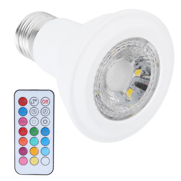 10W RGBW-spotlight med fjärrkontroll E27 färgskiftande glödlampa 85‑265V