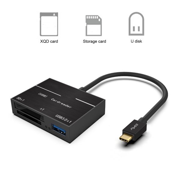 Typ-C till XQD lagringskortläsare Höghastighetskompatibel USB3.0/2.0 med LED-arbetsindikator