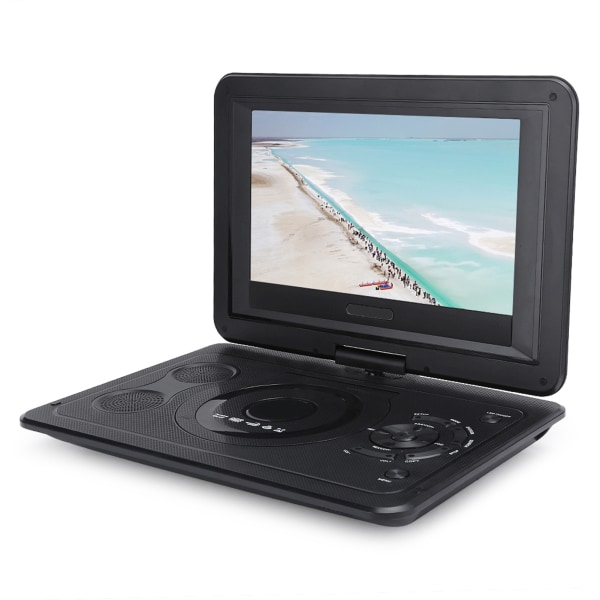13,9 tums LCD-skärm Bärbar DVD EVD-spelare med TV/FM/ USB/Spelfunktion 100‑240VUS-kontakt