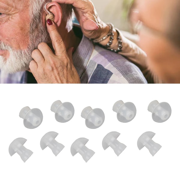 10st Hörapparat Öronspetsar Mjuk ersättning Universal Domes Hörapparat Öronspetsar för hörapparat öronpropparL 14mm/0.56in