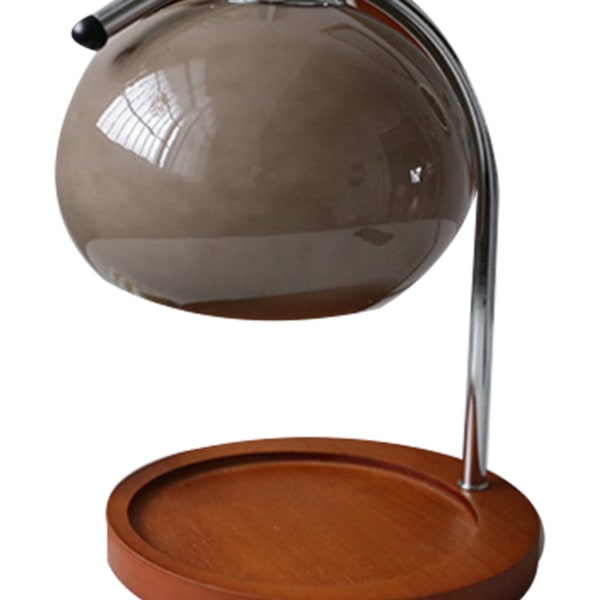 Aromavax Smältlampa Retro Trä Förvaringsbricka Glas Ljusvärmare Lampa Sovrum Sängbord Ambient Bordslampa EU 220V