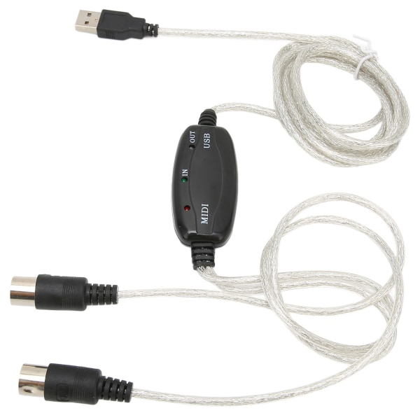 USB till MIDI kabelomvandlare 16 kanaler PC till Synthesizer 2 i 1 MIDI sladdadapter för Windows-dator