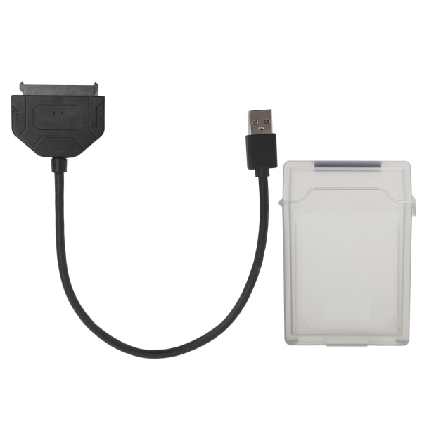 2.5in SATA USB 3.0 Adapter SSD HDD Hårddiskkabel Datortillbehör Skyddsbox (grå)