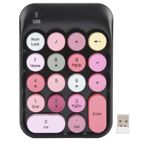 AJAZZ trådlöst numeriskt tangentbord Choklad Keycap för spelriktningsväxling AK18 2,4GBsvart