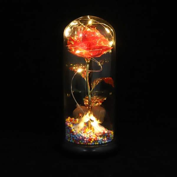 Innovativ romantisk rosenlampa dekor LED-blommaljus Present till bröllopsfödelsedag Alla hjärtans dagRöd