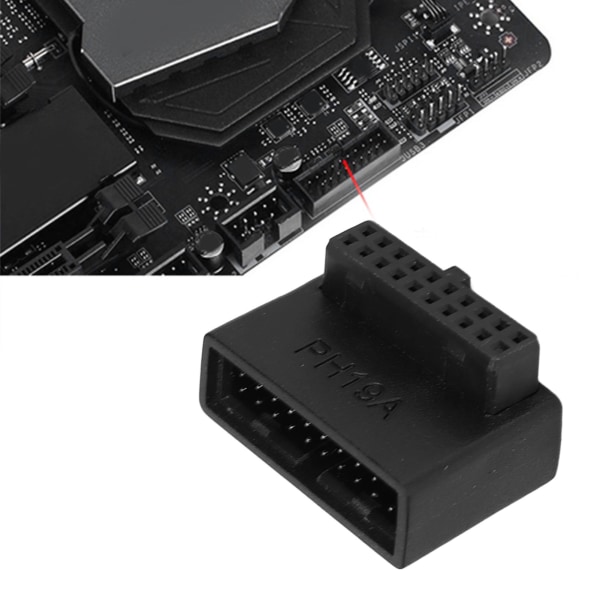 USB 3.0 90°-adapter Flerskiktskretskort Enkel installation 19/20-stifts power