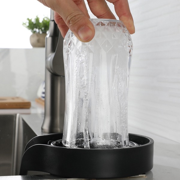 Högtrycksdiskbänk glassköljare i rostfritt stål Automatisk pressblandare koppbricka för hemkafébar med 60 cm slang 1/2 tee-ventil