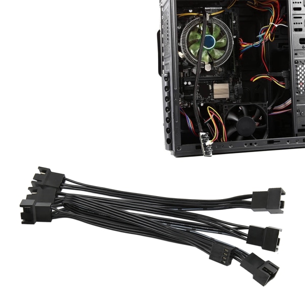 2st PWM fläktförlängningskabel Professionell 4-stifts PC intern moderkort Fläkt Power för PC case Fläkt 1 för 6