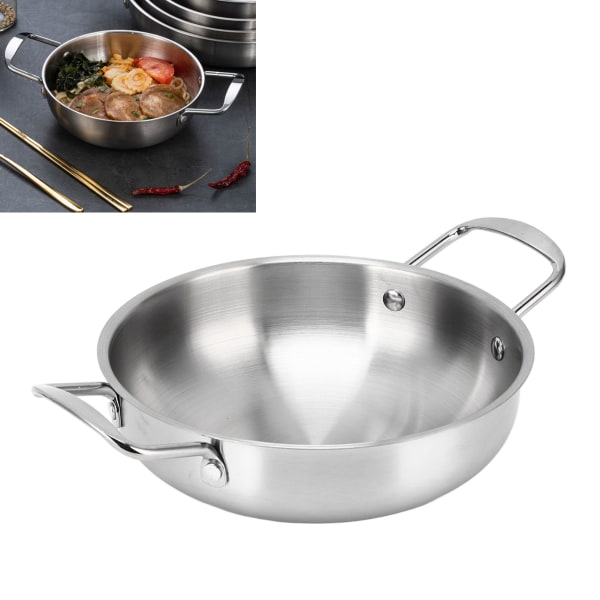 Ramen Pot Binaural Uppvärmning Jämnt Nudel Pot Stål Färg Miljövänlig koreansk Ramen Pot för Spaghetti Soppa Gröt Nudel 18cm