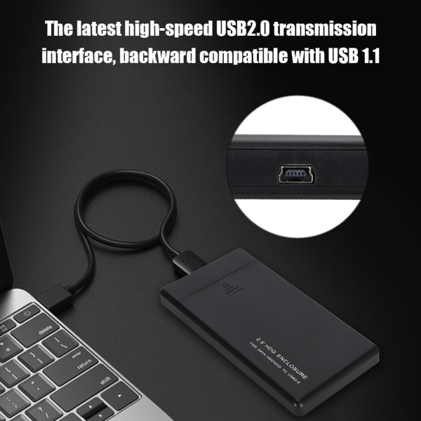 W25a820 2,5 tum USB2.0 SATA mobil case Externt hårddiskhölje (svart)